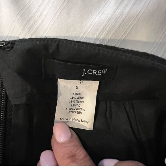 J.Crew Black Pencil Wool Skirt size 2 - Picture 4 of 4